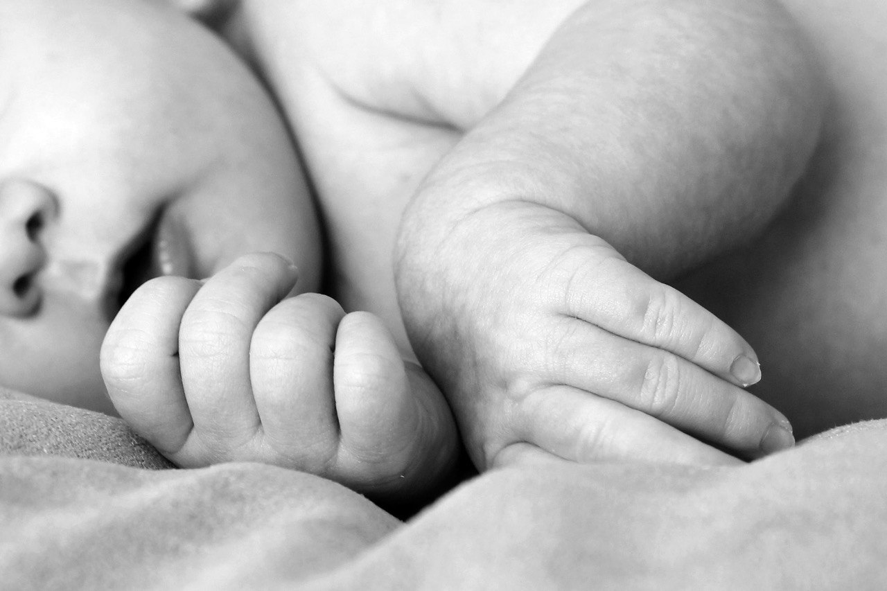 Mother holding baby